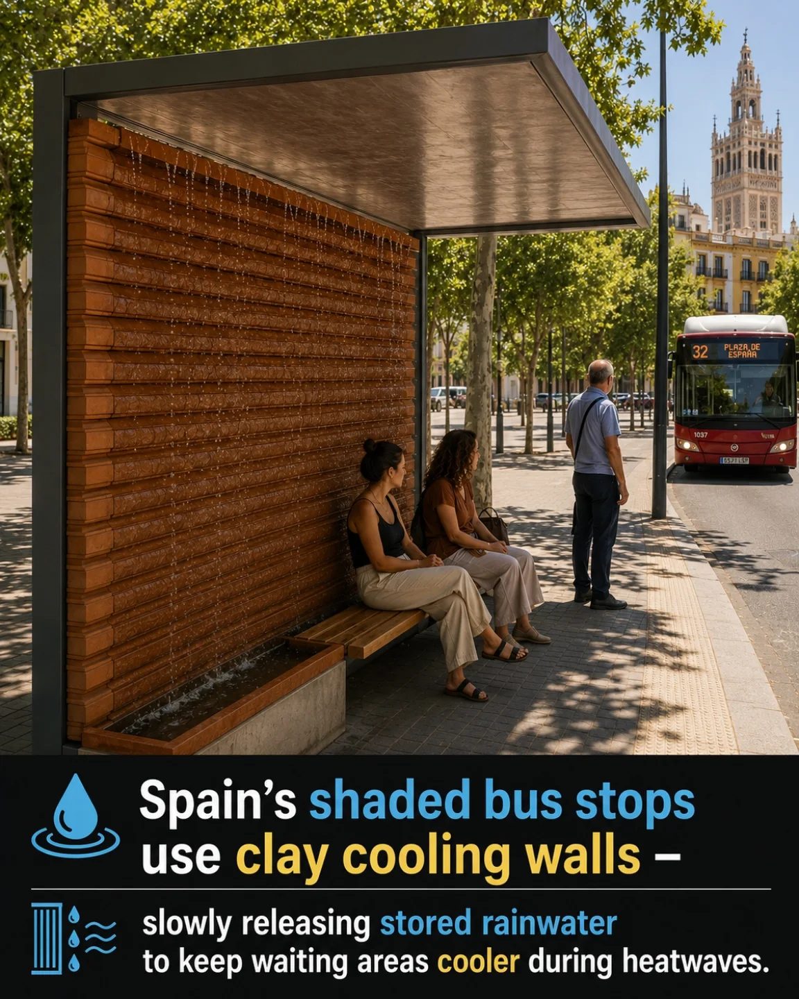 Spain's Eco-Friendly Bus Stops: Climate Resilience with Clay