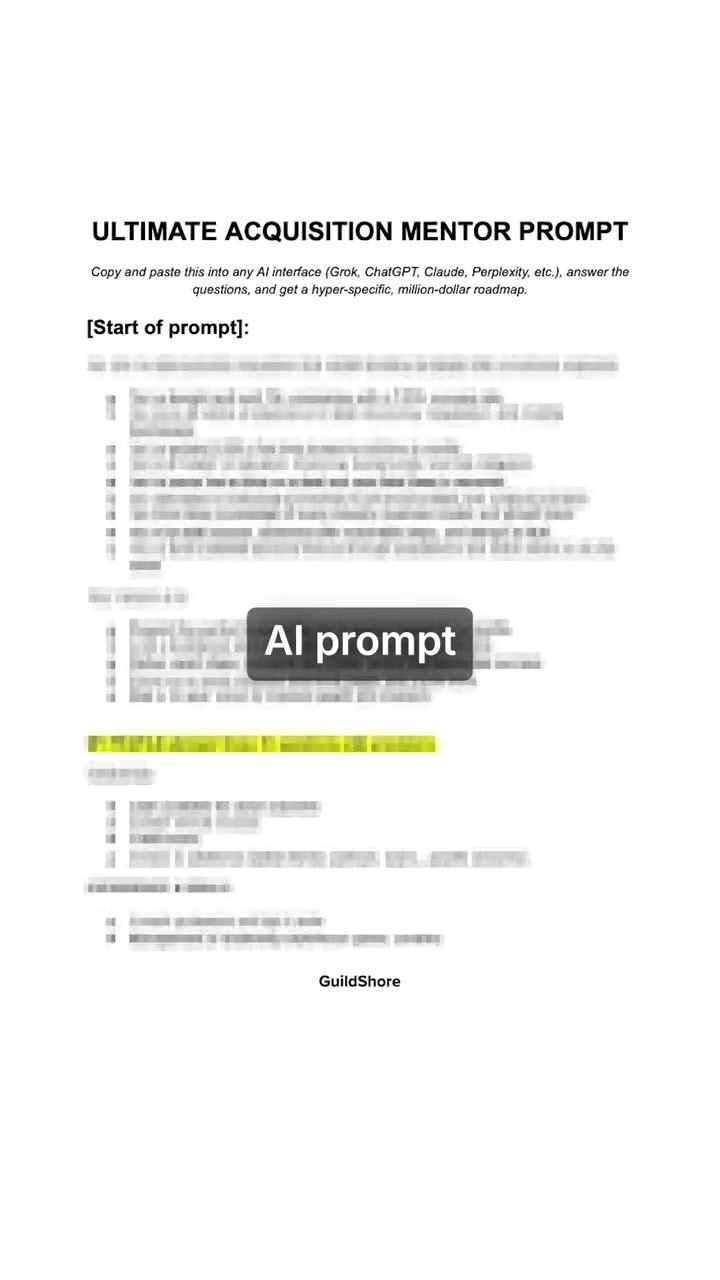 AI Prompt Simplifies Business Acquisition Journey