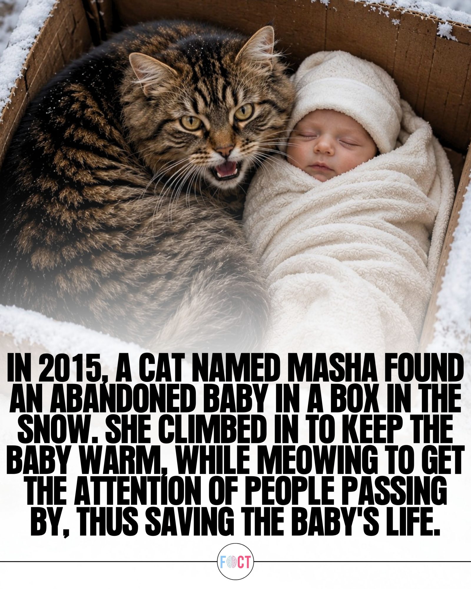 Masha the Cat's Heroic Rescue of an Abandoned Baby in 2015