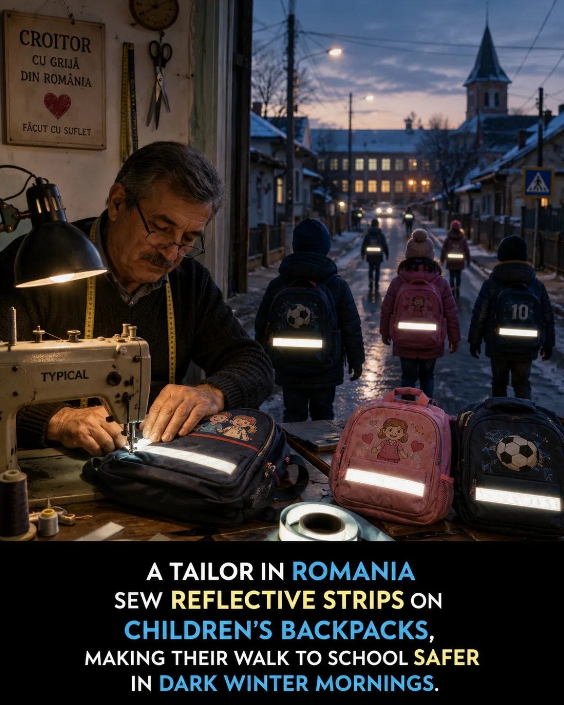 Tailor Enhances School Safety with Reflective Backpacks