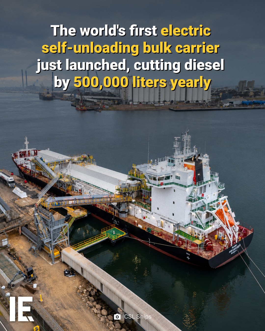 CSL Ships' Electric Bulk Carrier Reduces Diesel Use