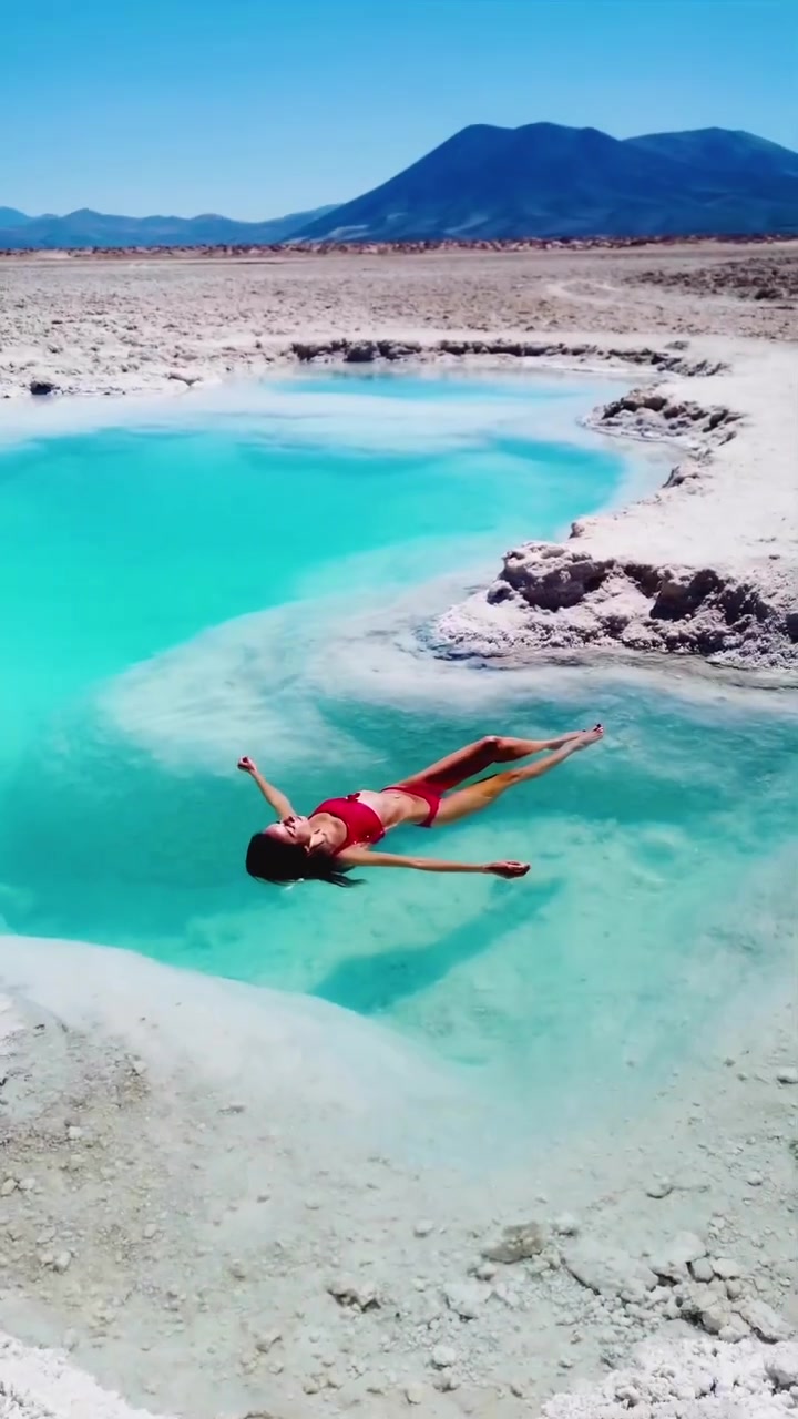 Floating in Atacama Desert Salt Lakes