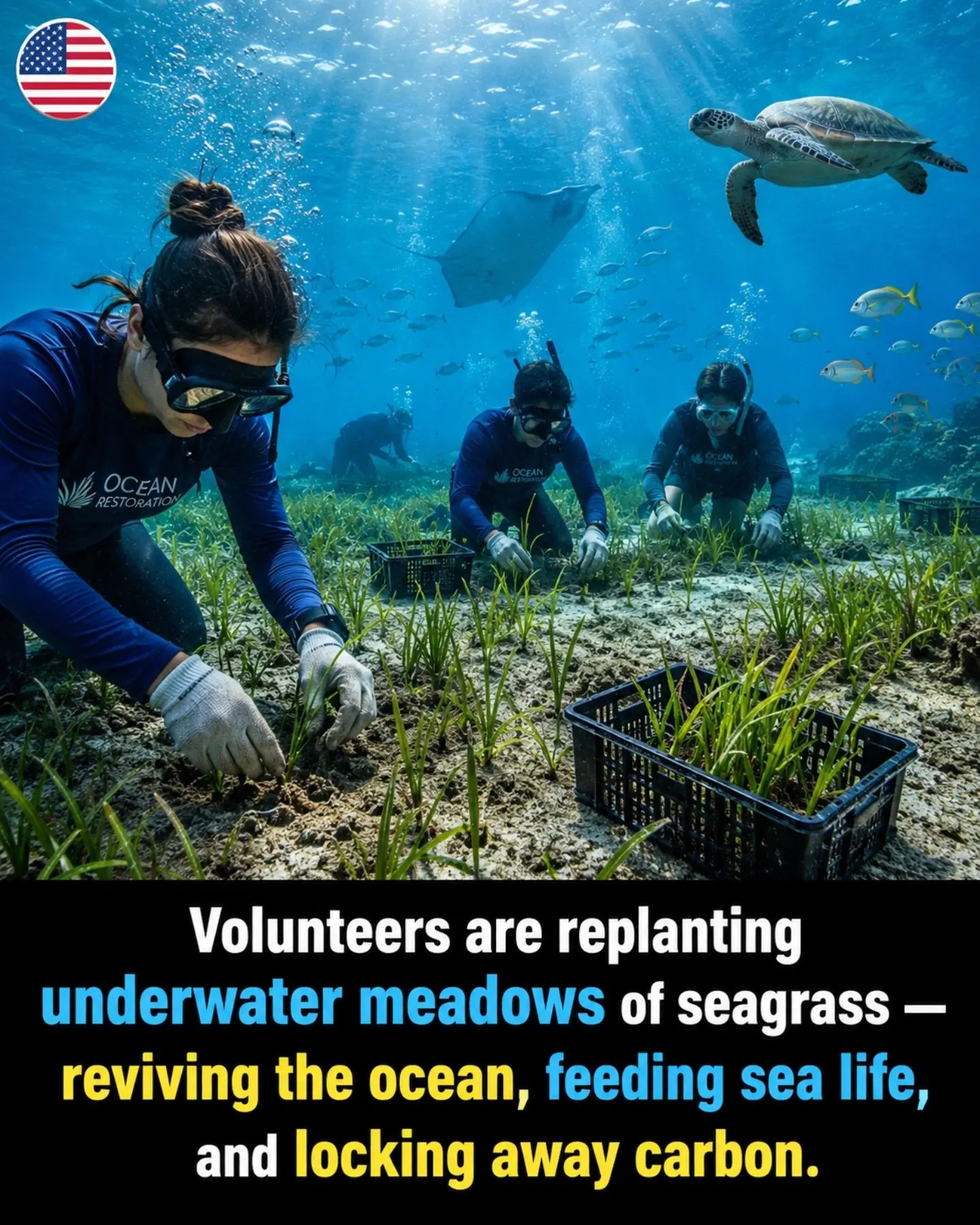 Divers Replant Seagrass to Revitalize Marine Habitats
