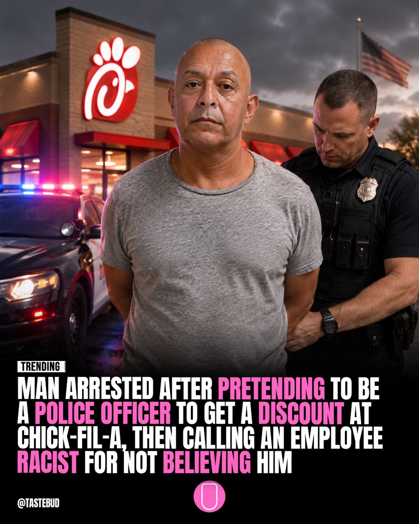 Man Arrested for Pose as Officer, Facing Racism Accusations at Chick-Fil-A