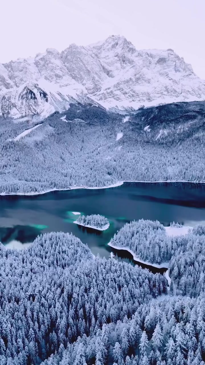 Eibsee Germany: Winter Mountain Landscape