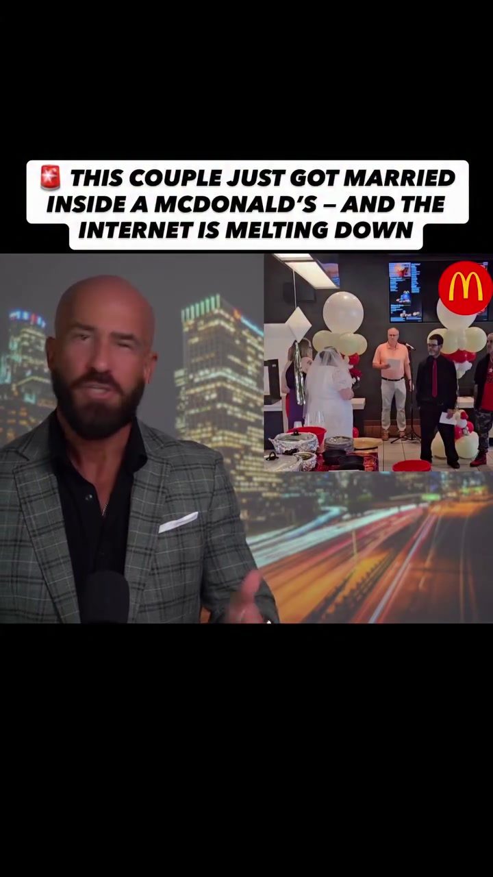 Couple Exchanges Vows Under McDonald's Golden Arches