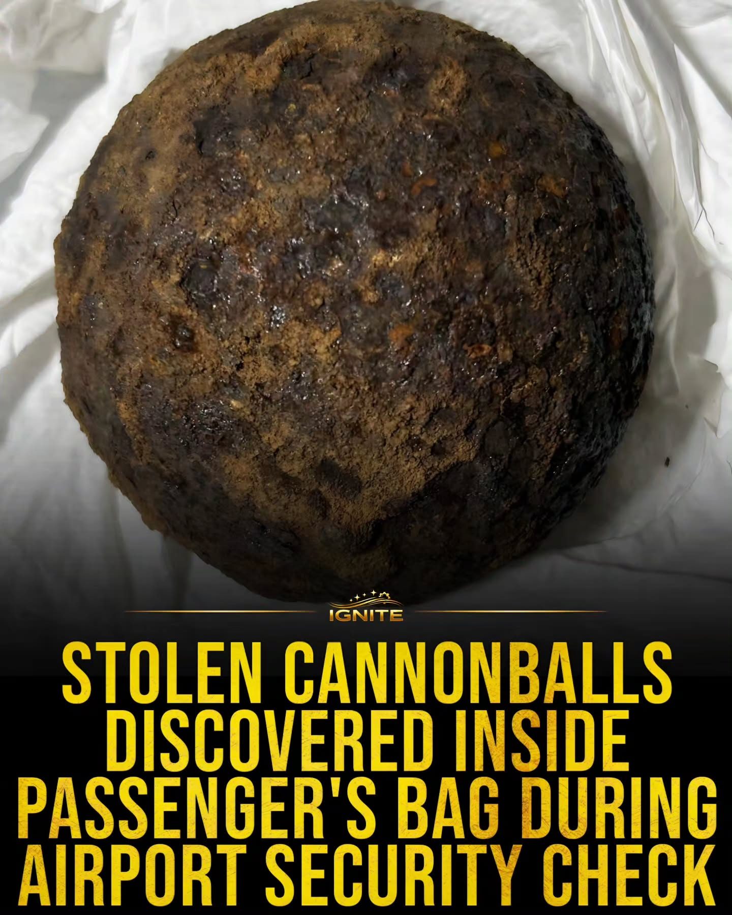 Stolen Cannonballs Found in Passenger's Bag at Airport
