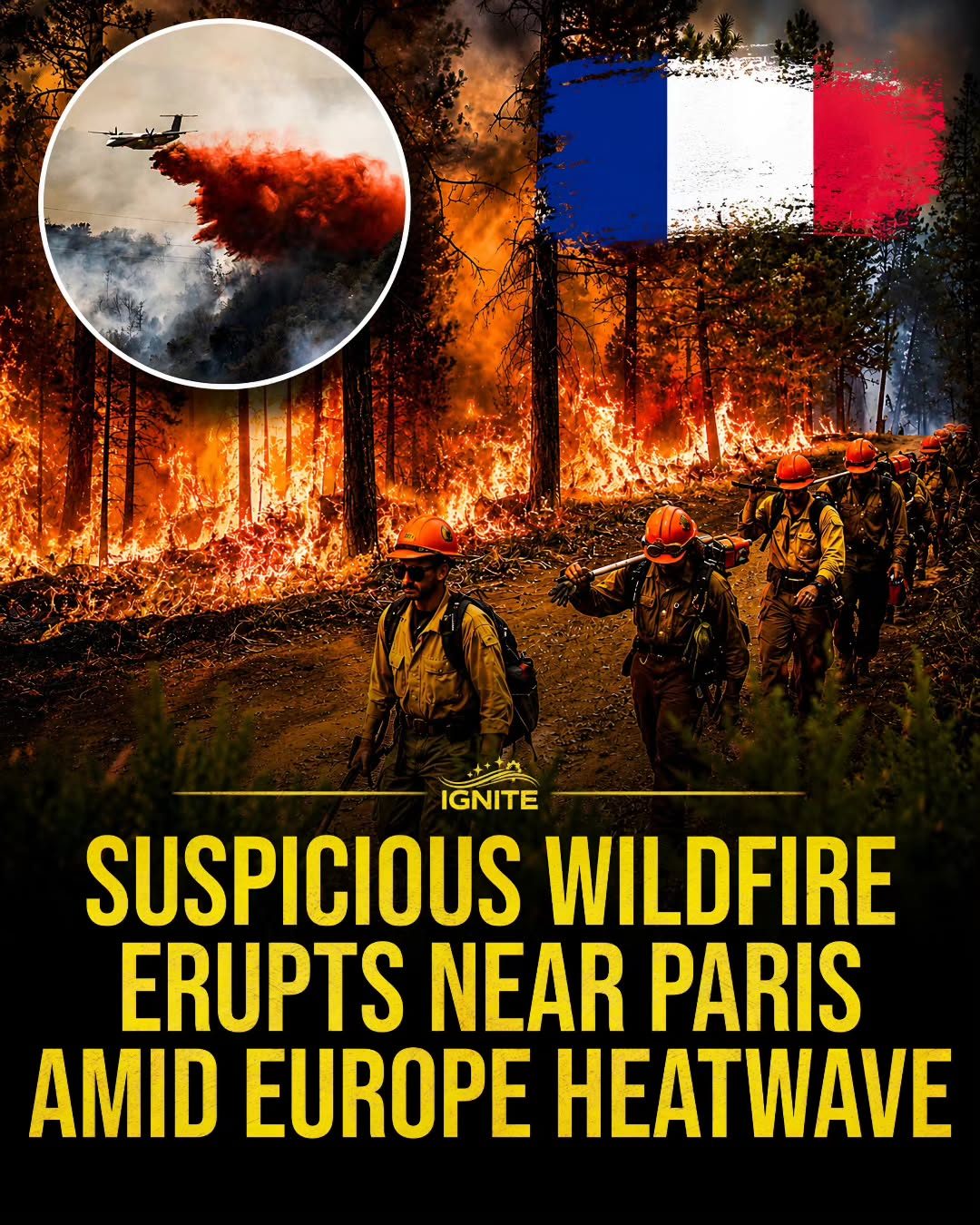 Paris Wildfire: Firefighters Battle Suspicious Blaze Amid Heatwave