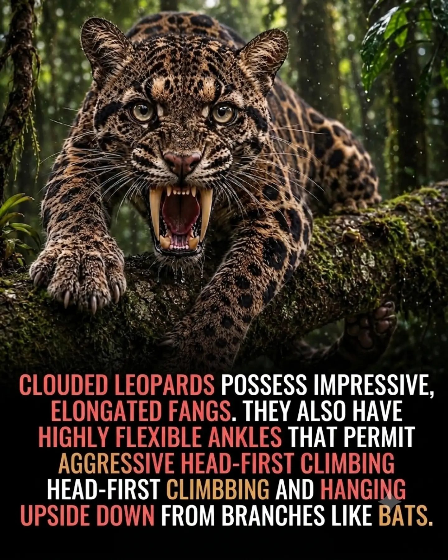 Clouded Leopards' Aerial Hunting Adaptations