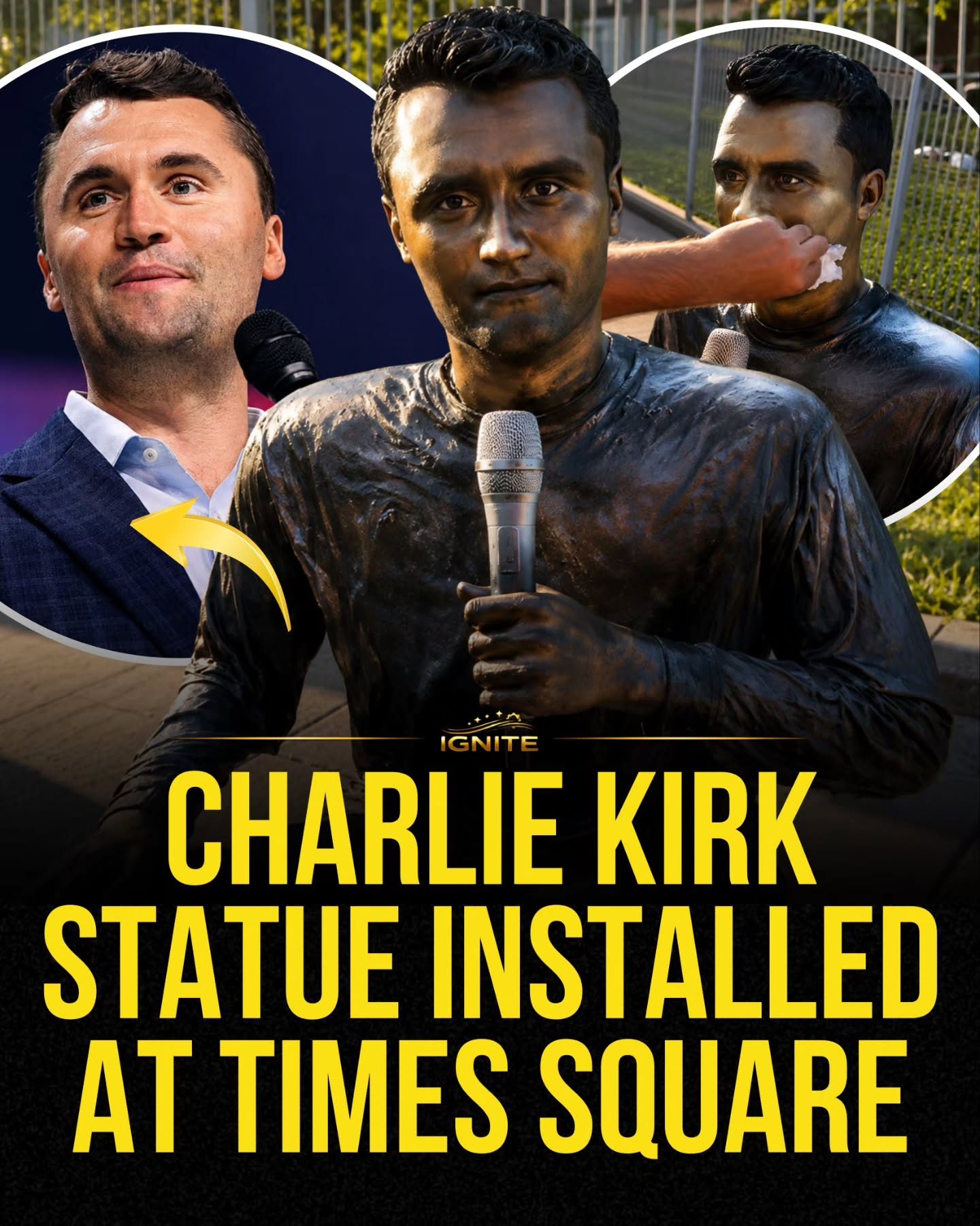 Charlie Kirk's Bronze Statue Unveiled in Times Square