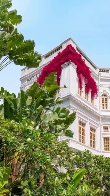 Raffles Hotel's Romantic Floral Display in Singapore