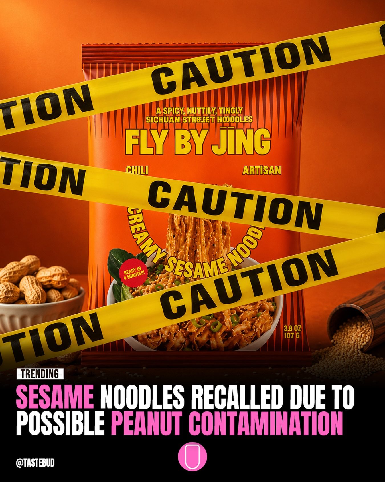 Tastebud Recall: Creamy Sesame Noodles May Contain Peanuts