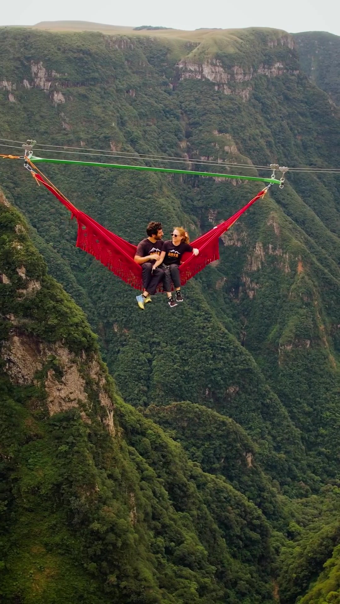 Couple Ziplining in a Hammock: Romantic Adventure
