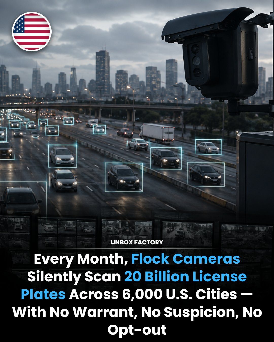Flock Cameras Scan 20 Billion Plates Monthly: Privacy Debate