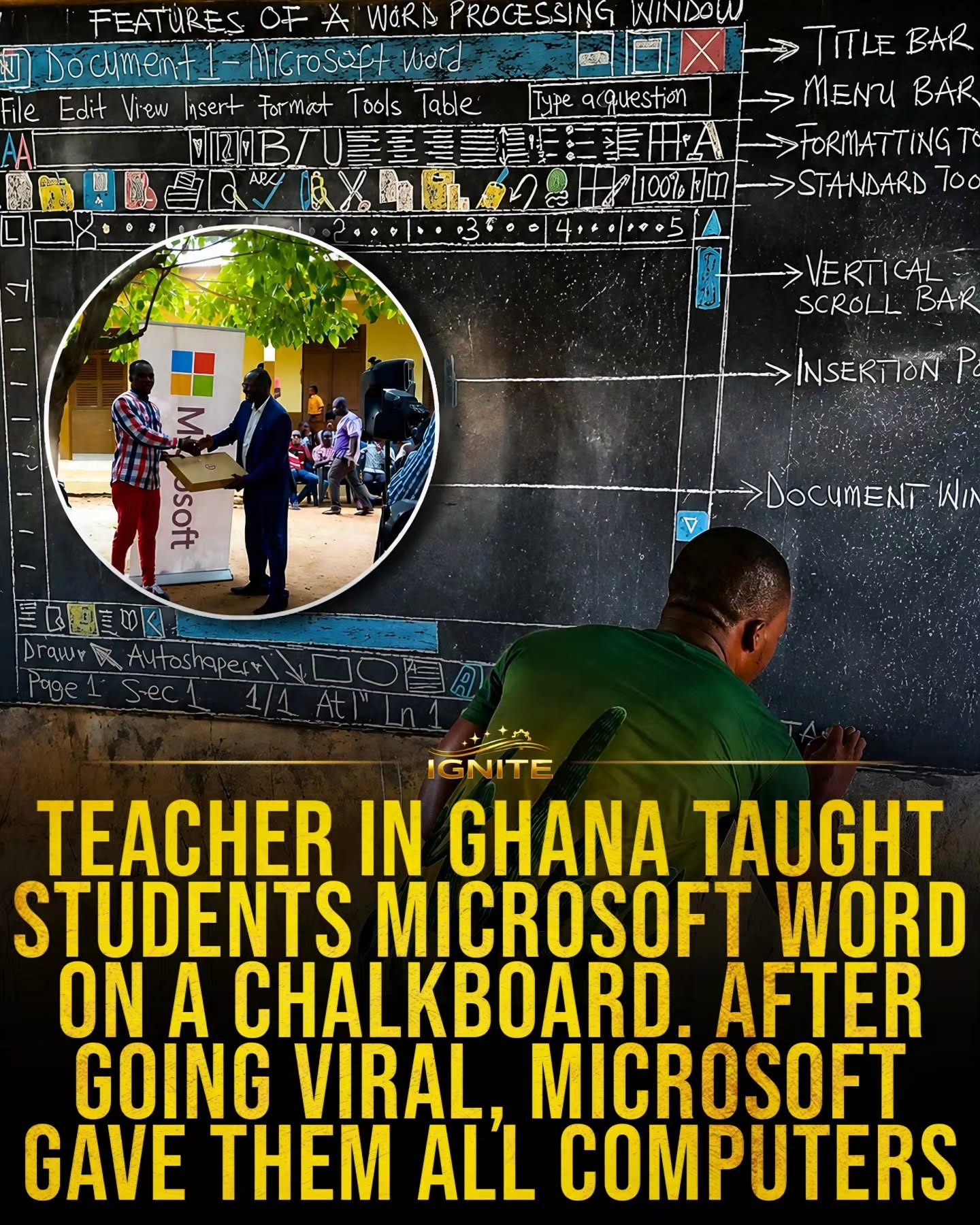 How a Ghanaian Teacher Taught Microsoft Word on a Chalkboard