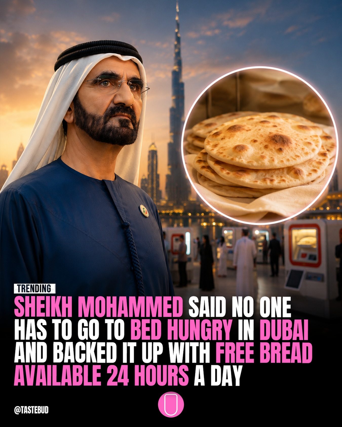 Sheikh Mohammed's Free Bread Initiative in Dubai