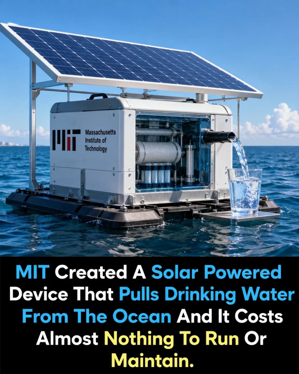 MIT's Solar-Powered Ocean Water Purifier: Clean Drinking Water at Minimal Cost