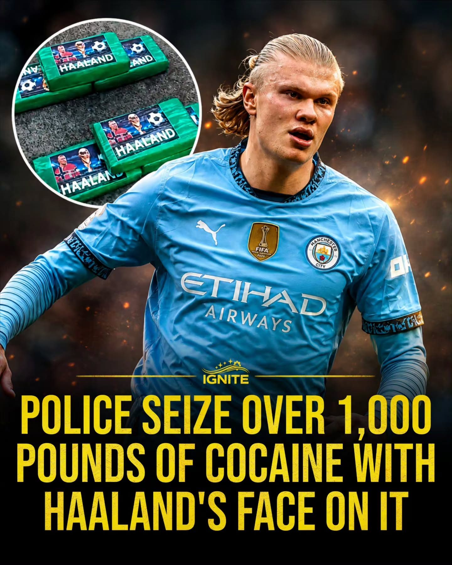 Unique Haaland Image on Seized Cocaine Bricks Baffles Authorities