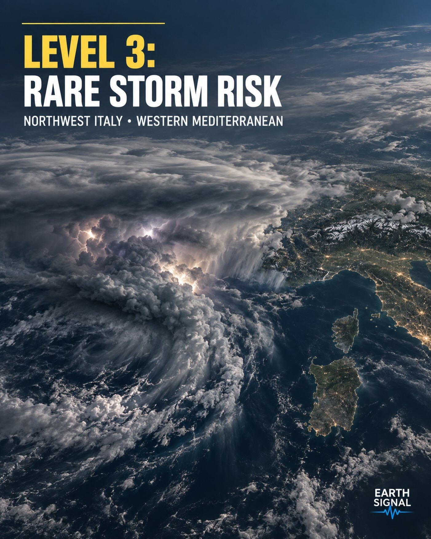 Earth Signal Weather Alert: Rare Storm Risk Northwest Italy