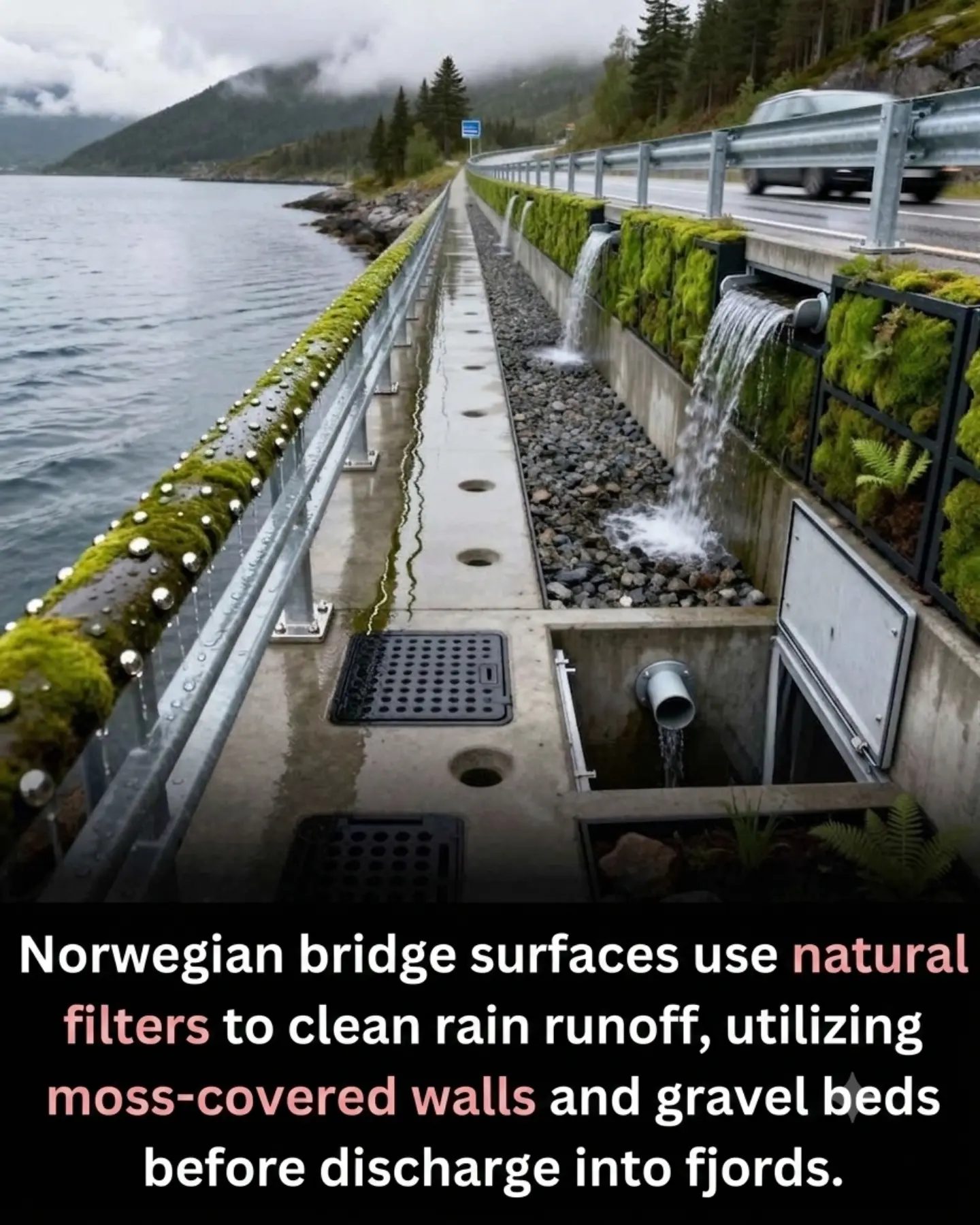 Norwegian Bridges Use Moss and Gravel to Naturally Filter Runoff