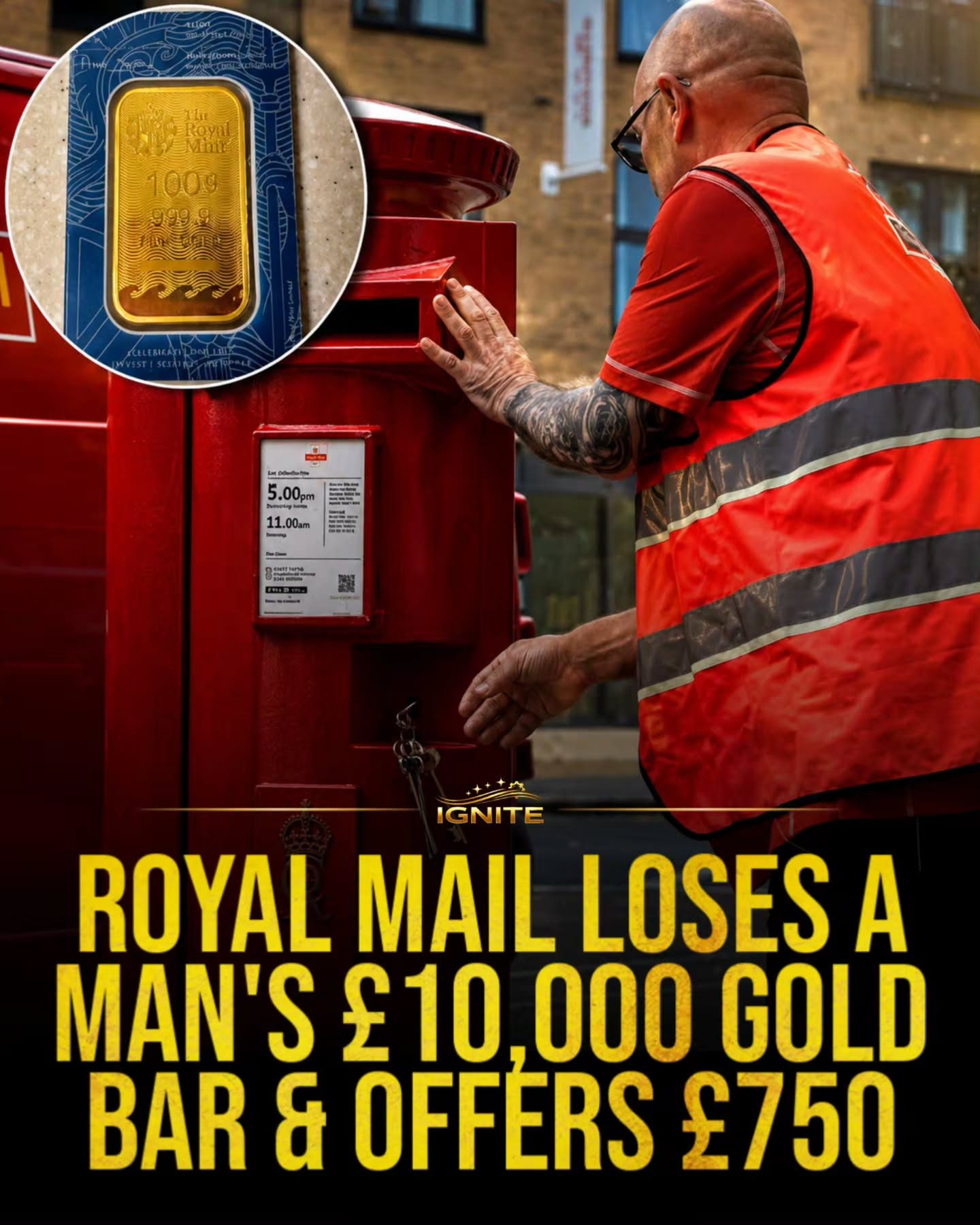 Royal Mail's Gold Bar Loss: £10k Missing & £750 Reimbursement