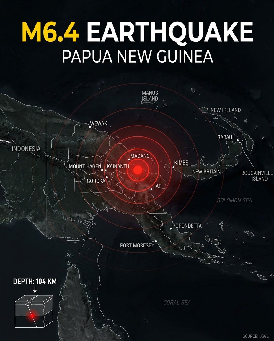 Papua New Guinea Earthquake M6.4 Details