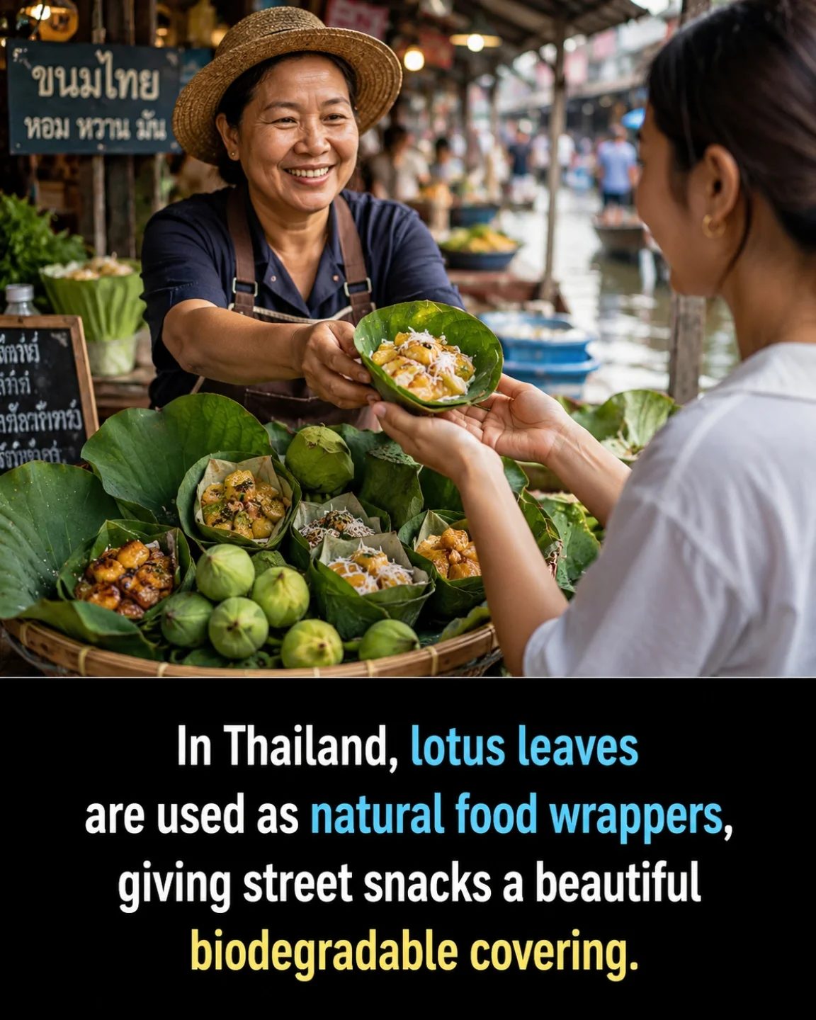 Thai Street Food: Lotus Leaves' Sustainable Role