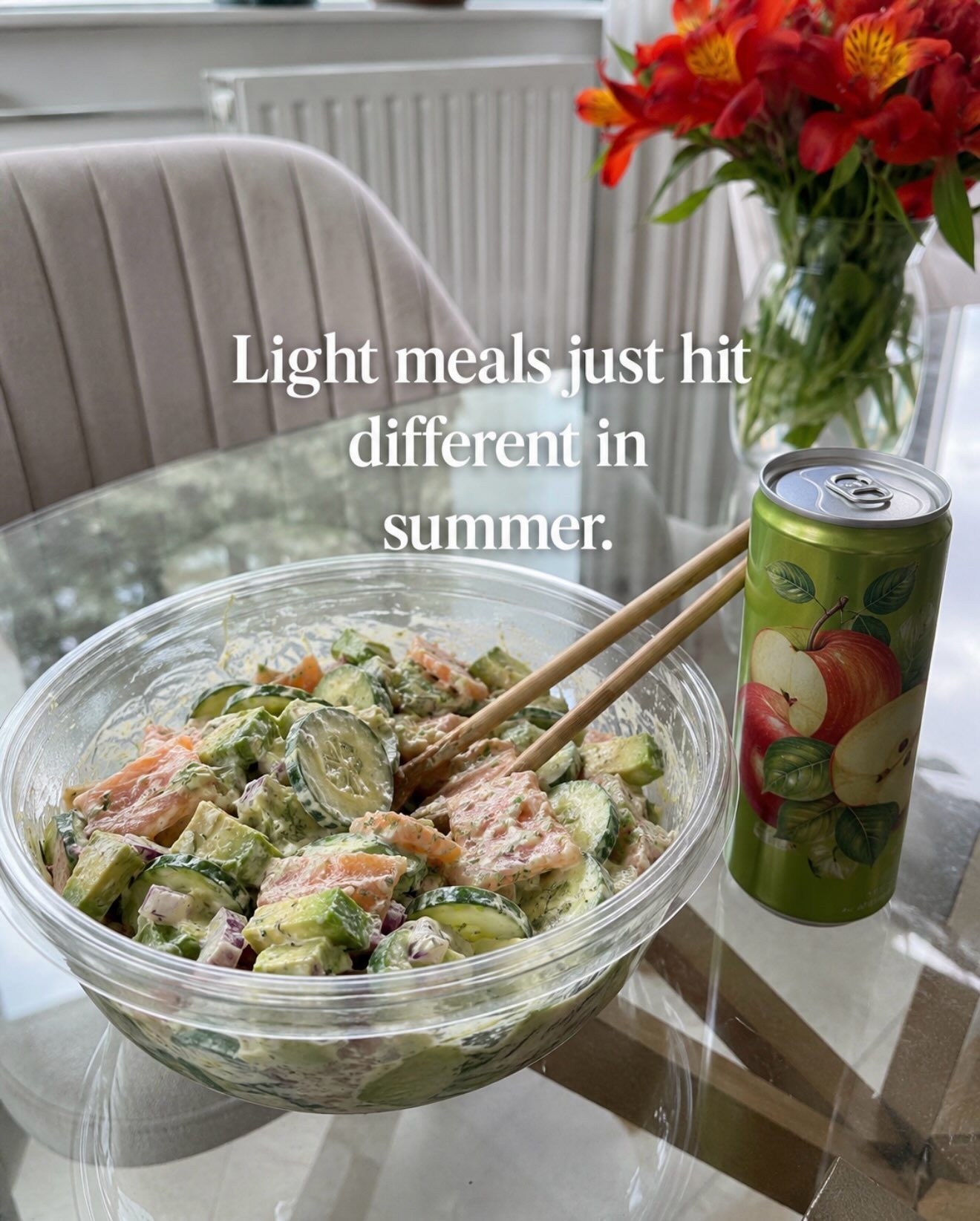FRESH Summer Salad Recipe with Smoked Salmon & Cucumber