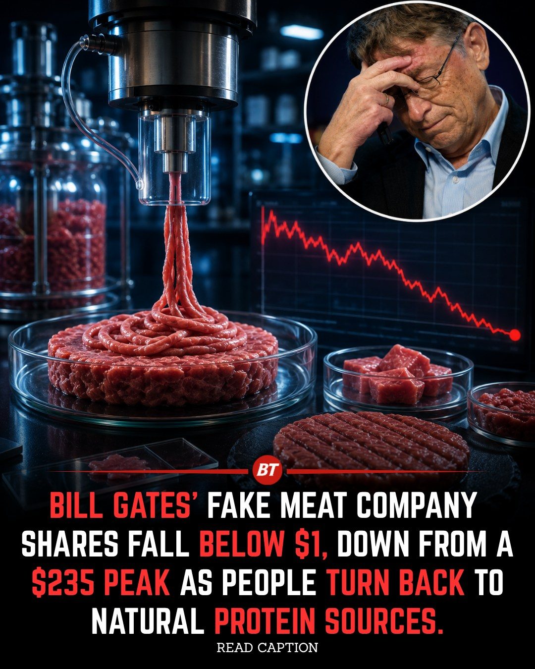 The Spectacular Decline of Bill Gates-Backed Plant-Based Meat Stock