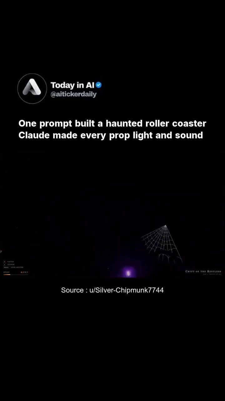 AI Creates 3D Haunted Roller Coaster with One Prompt