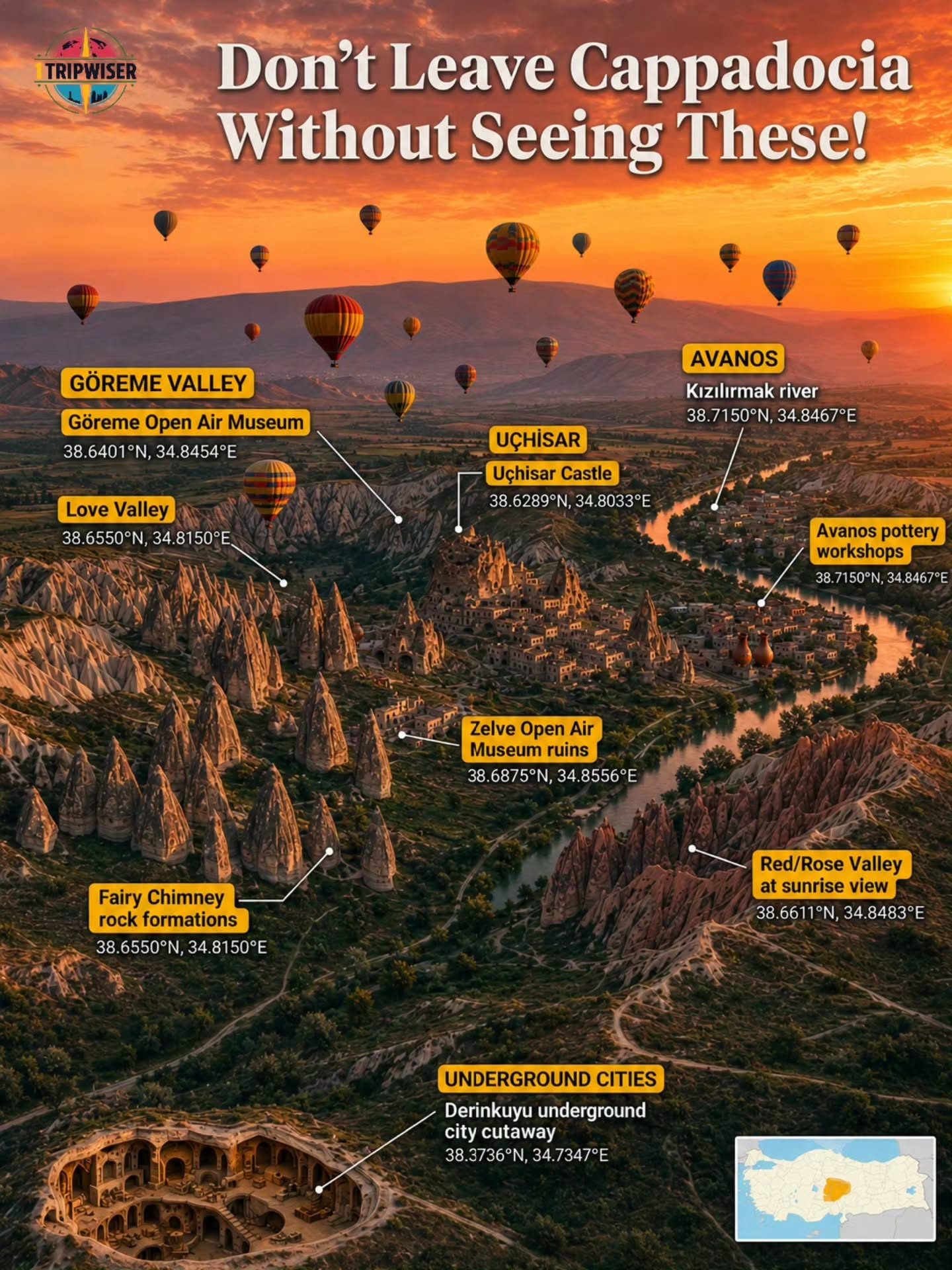 Explore Cappadocia: Map of Top Tourist Attractions