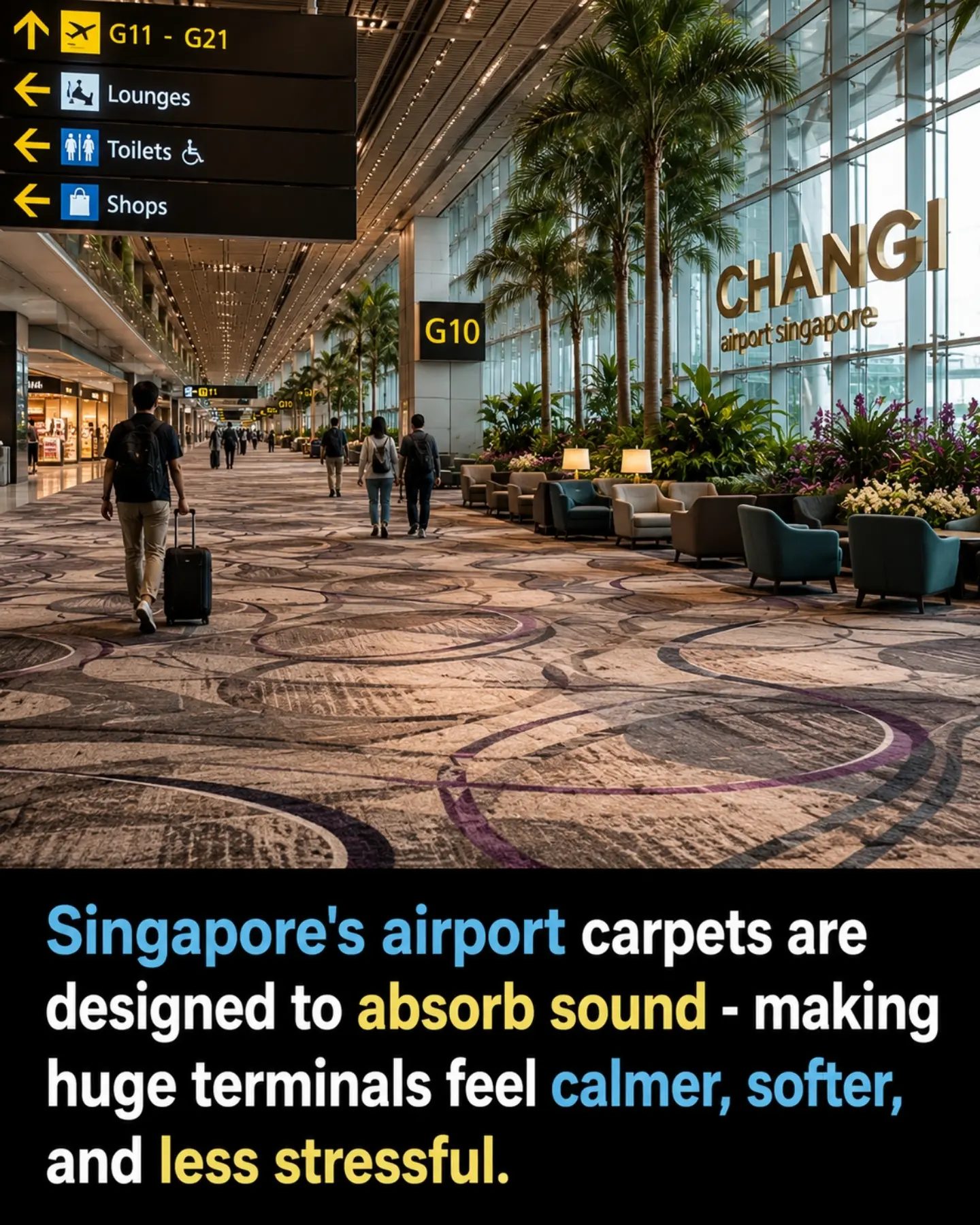 Changi Airport's Sound-absorbing Carpets Enhance Traveler Experience