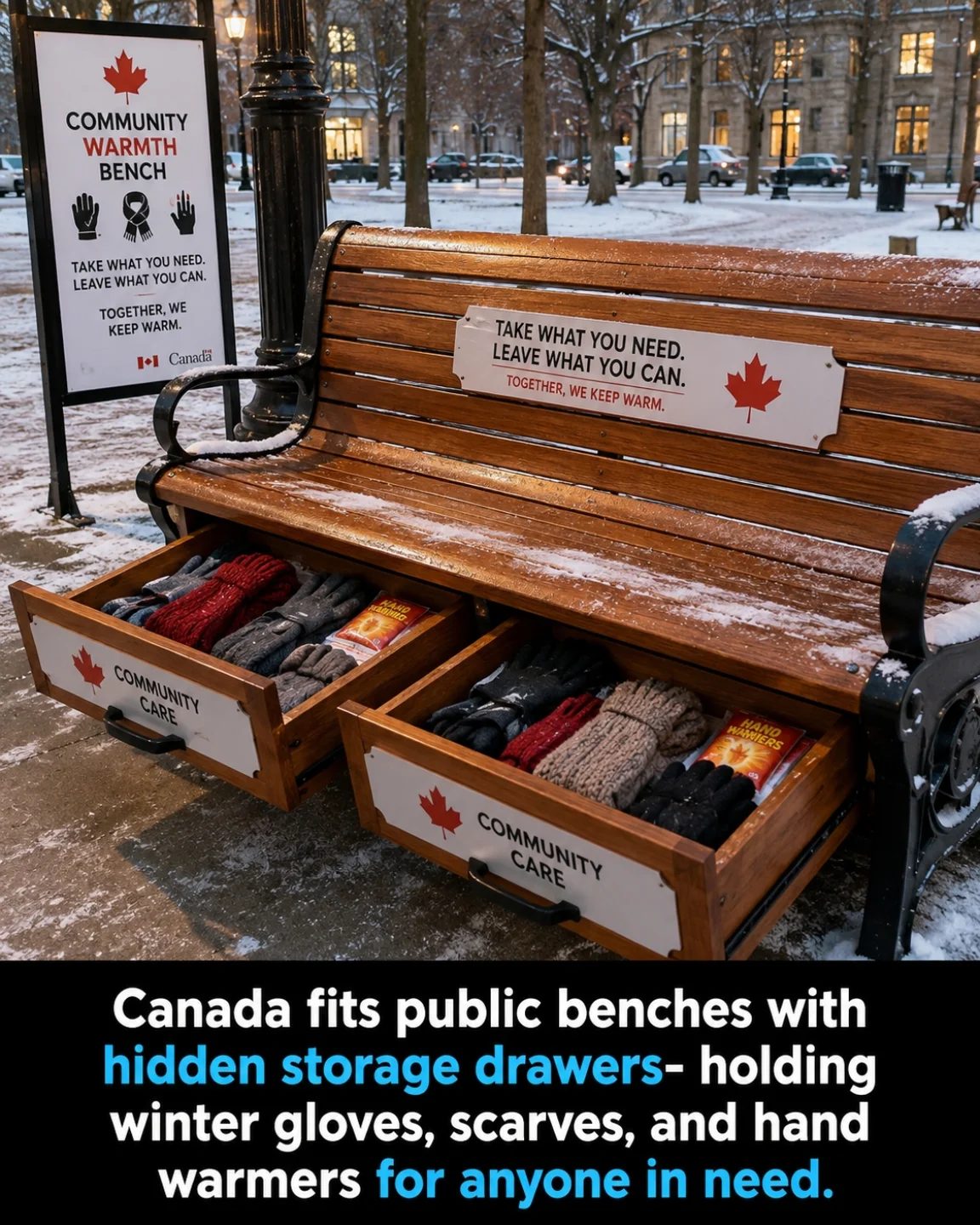 Canada's Community Warmth Bench: Winter Aid