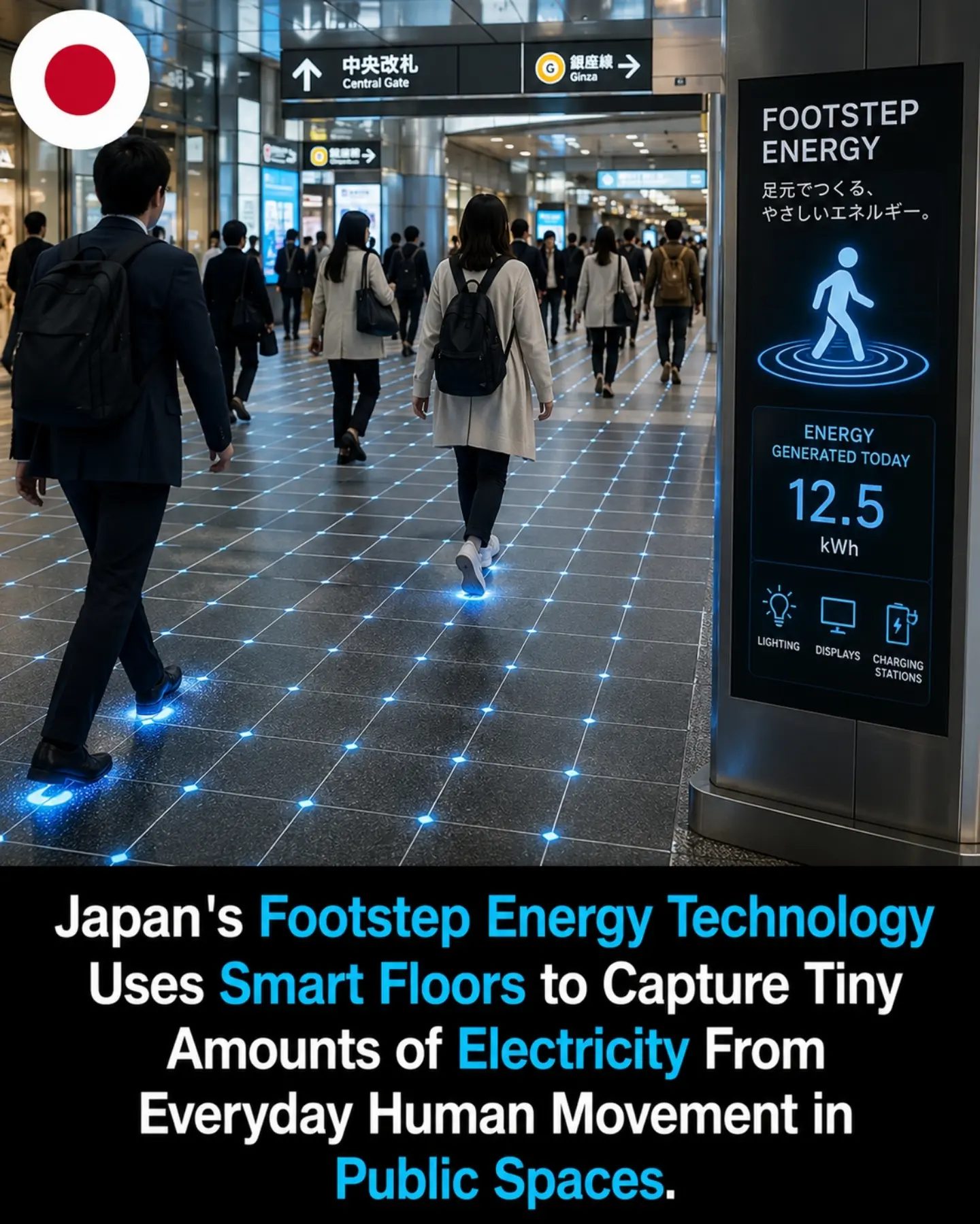 Japan's Innovative Footstep Energy Floors