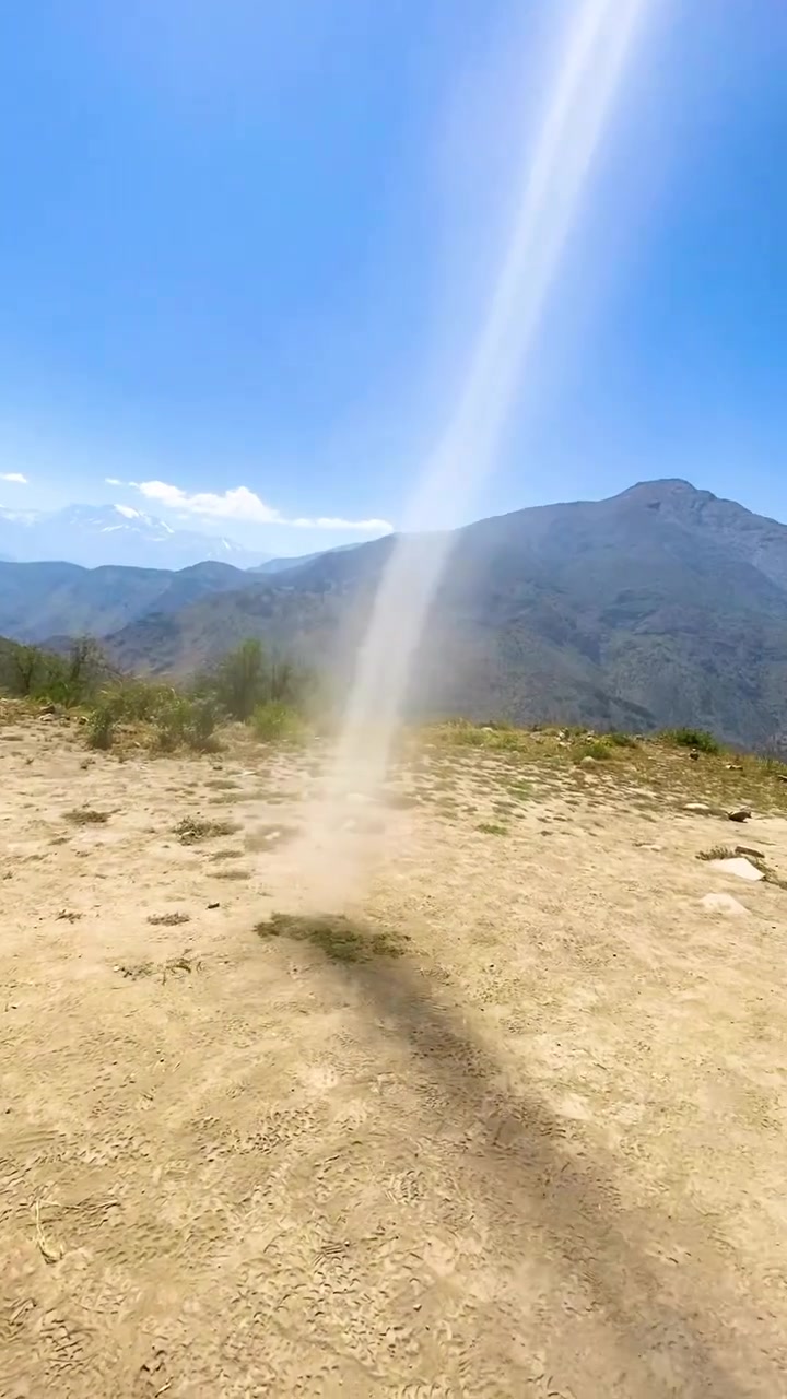 Mountaintop Dust Devil Creation by Kicking Sand