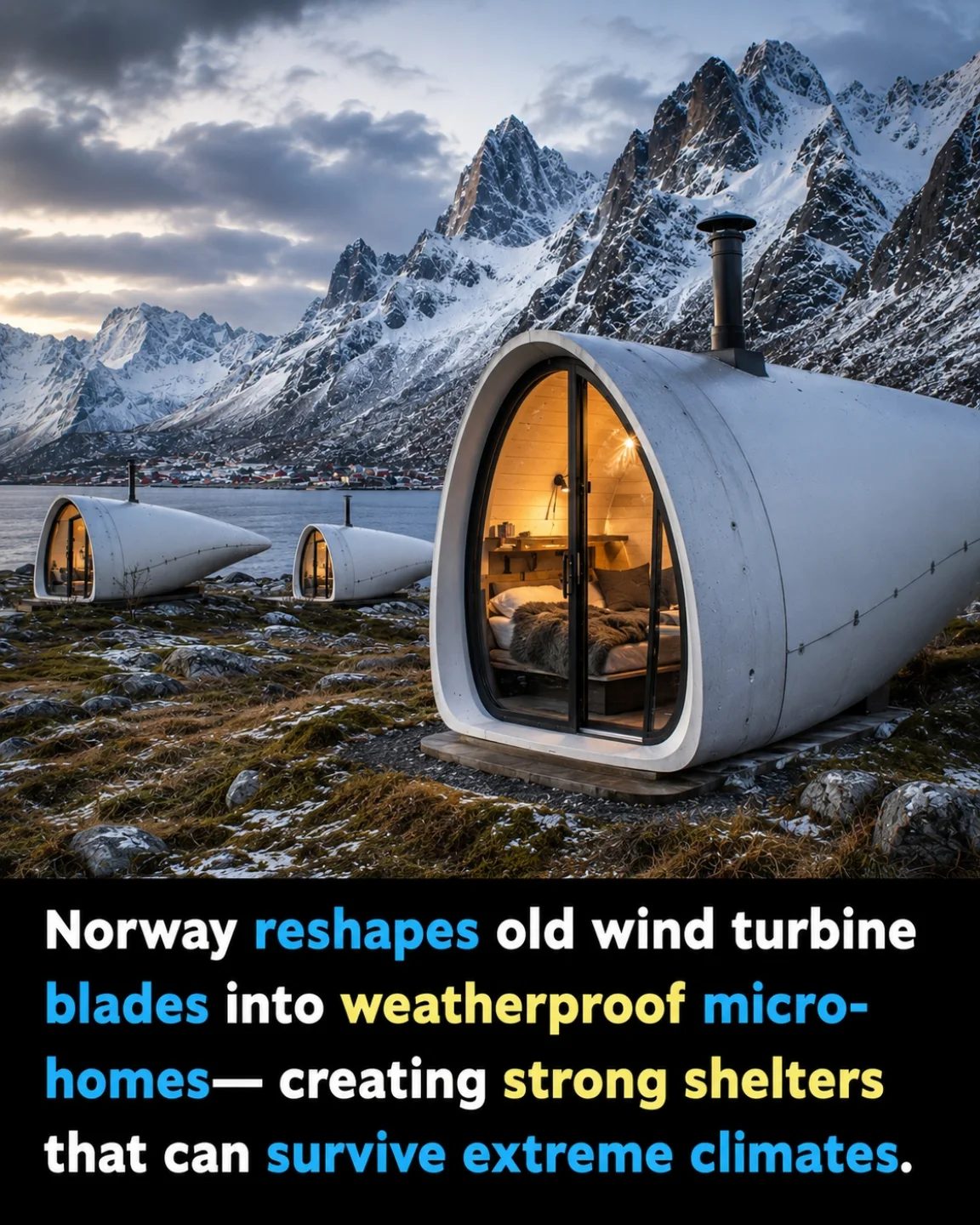 Norwegian Micro-Homes: Wind Turbine Blades Repurposed