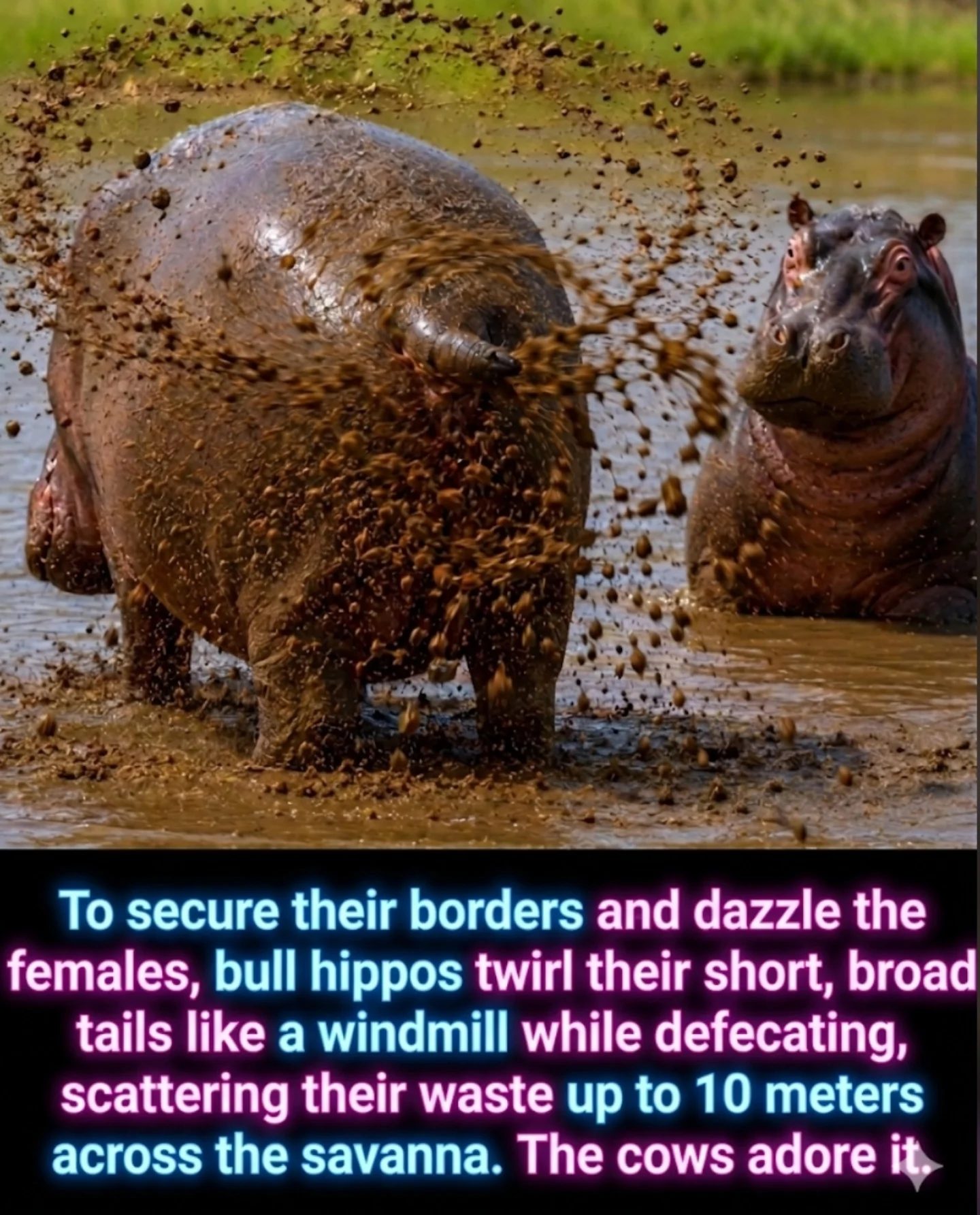 Hippo Muck-Spreading: Territorial Behavior