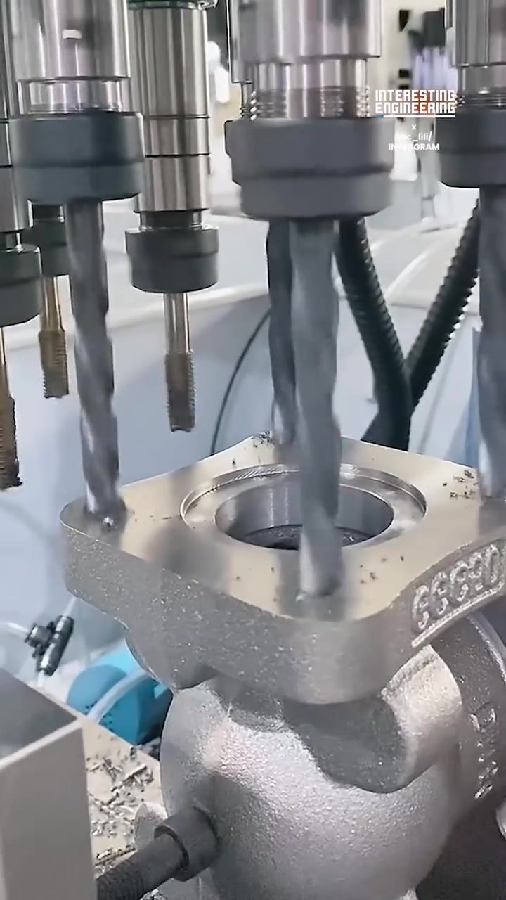 Multi-Spindle CNC Machining: Drilling Four Flange Holes in a Valve