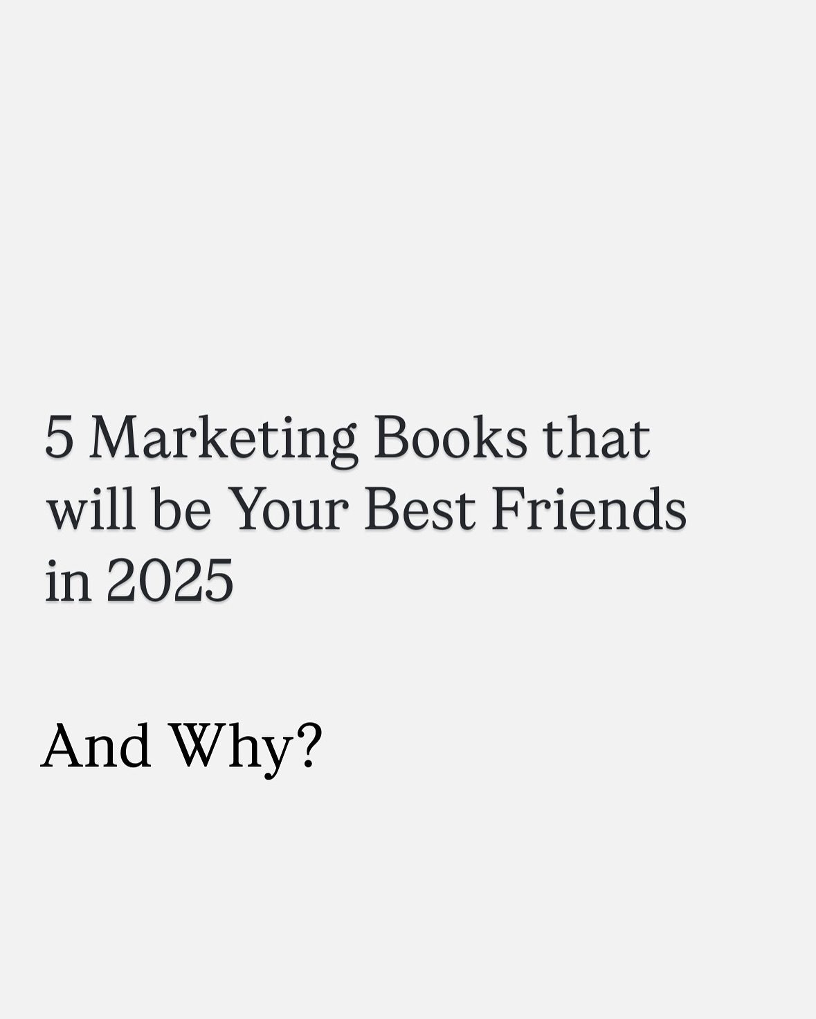 Top 5 Marketing Books to Read in 2025