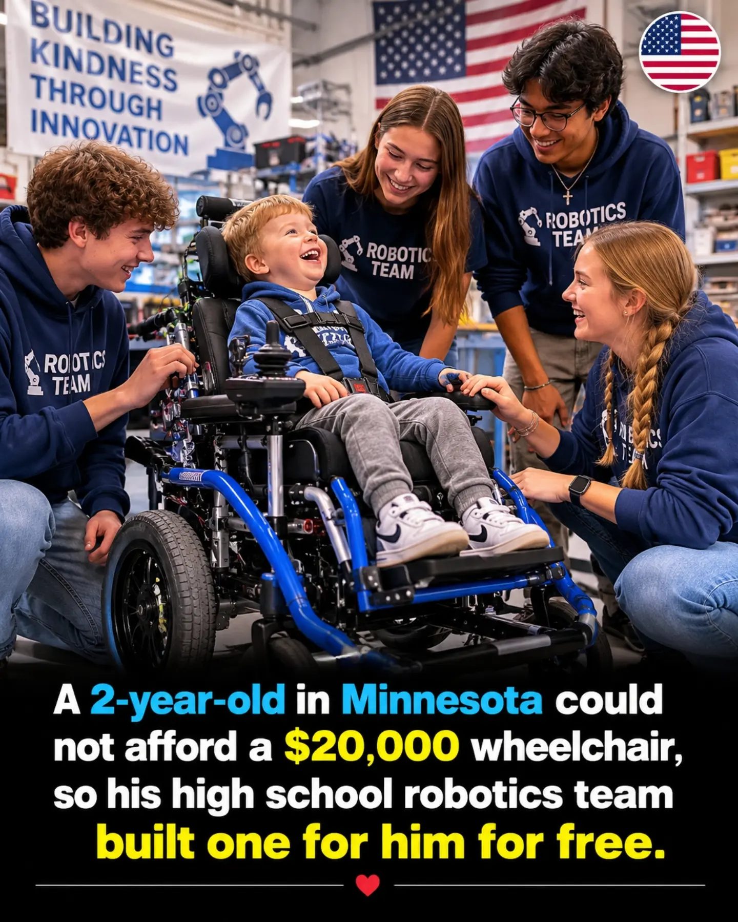 High School Robotics Team Creates Free Wheelchair for Family in Need