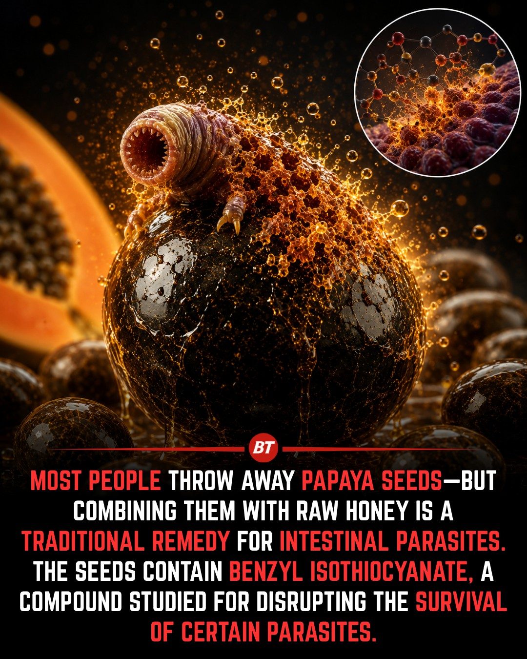 Papaya Seeds and Honey: Natural Remedy for Parasites