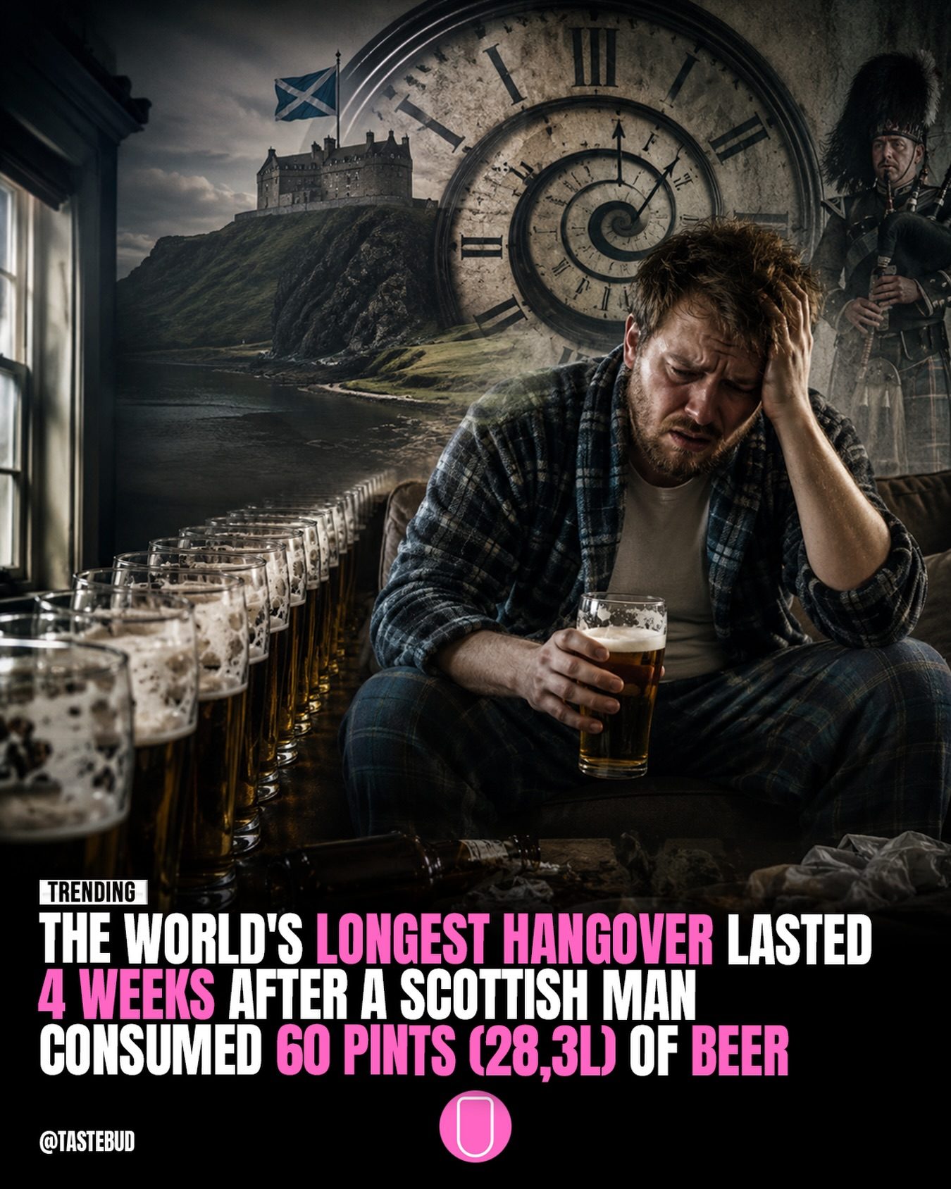 A Scottish Man's Record-Breaking Hangover After 60 Pints