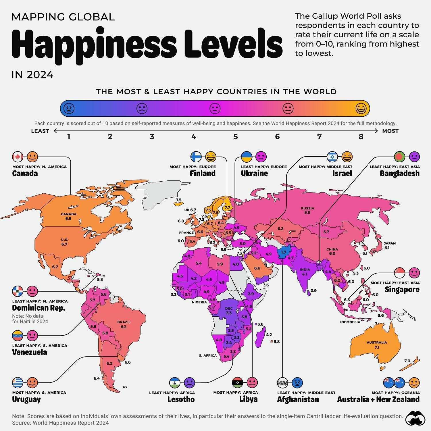 Top Countries in the 2024 Global Happiness Report