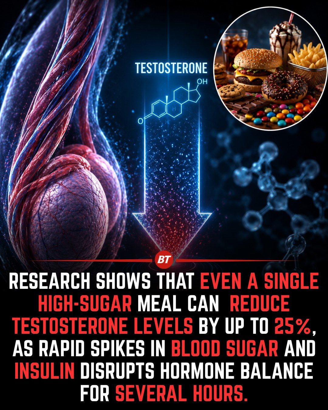 Testosterone Drop: Sugar's Impact on Hormone Levels