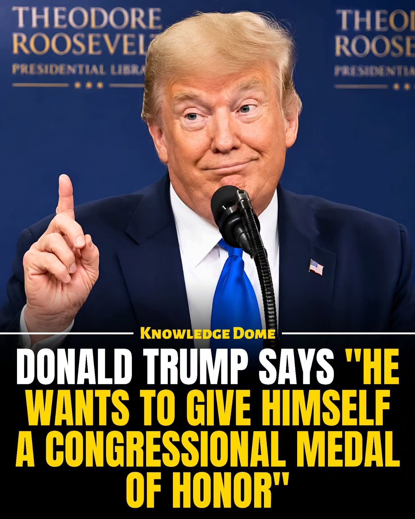 Trump's Medal of Honor Joke at Roosevelt Library