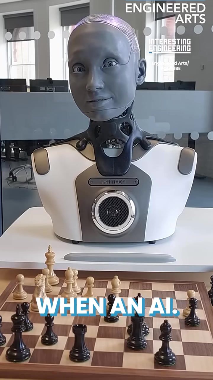 Ameca the Humanoid Robot Loses at Chess