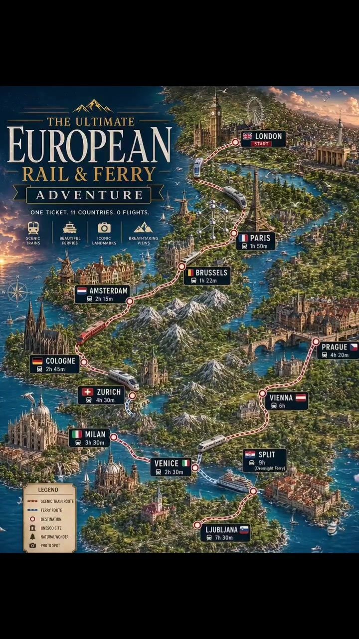Explore 11 Countries: Ultimate European Rail and Ferry Journey