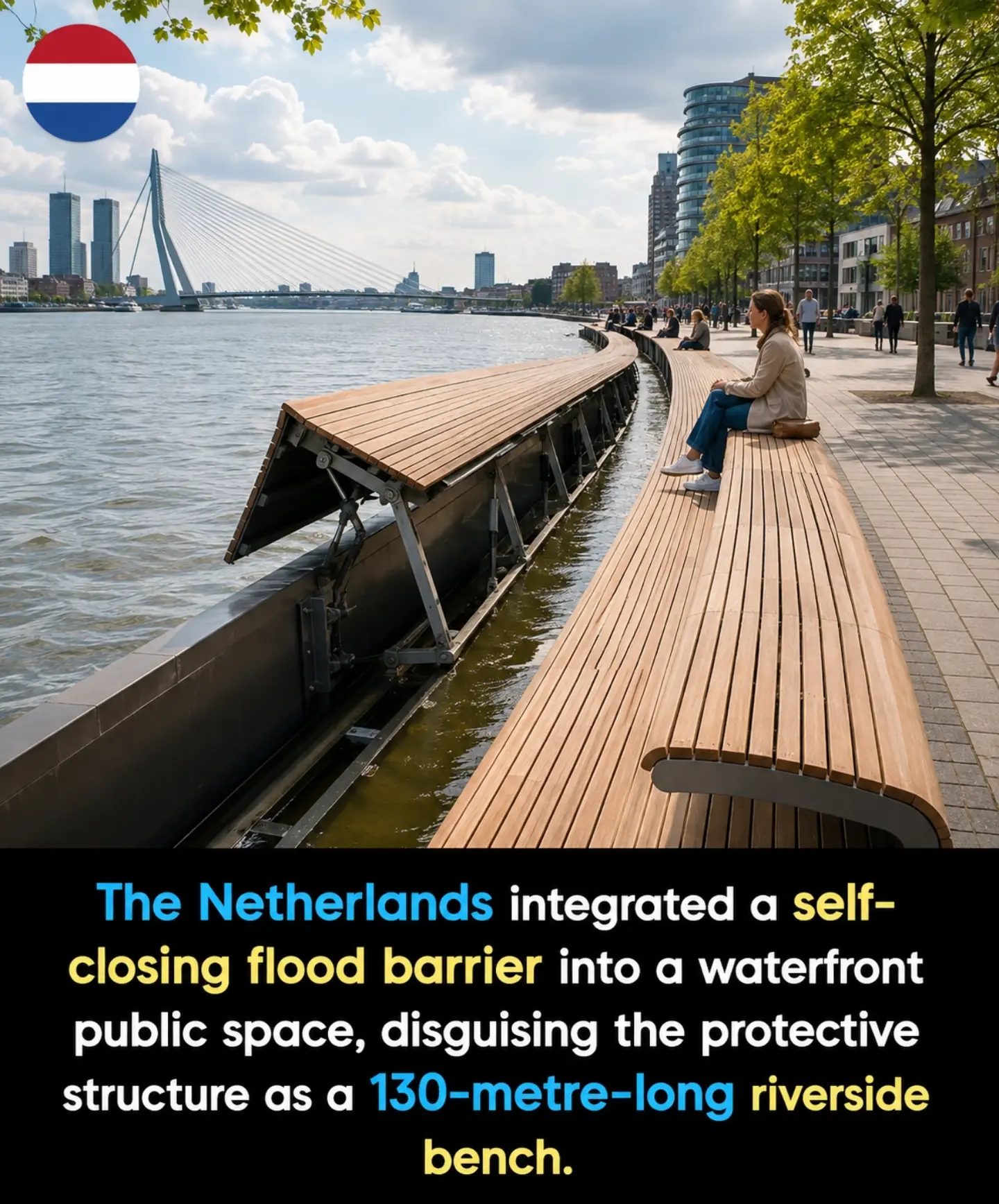 Discover the Netherlands' Innovative Flood Barrier Disguised as a Bench