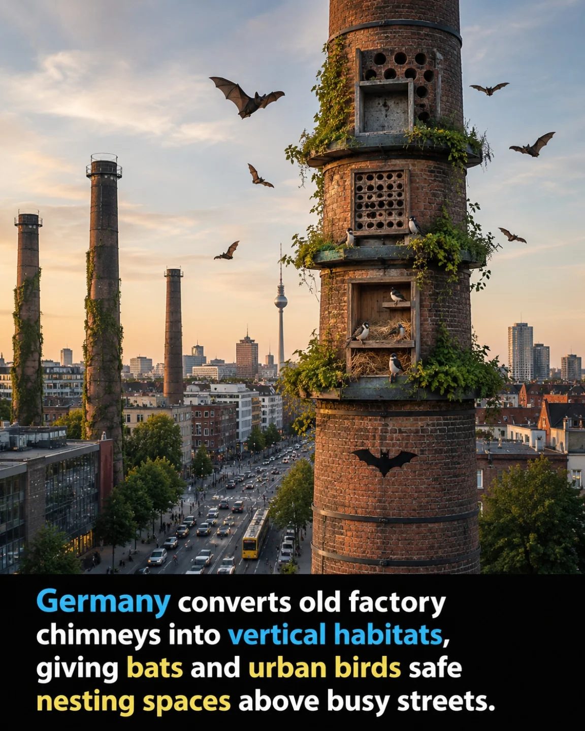 Germany's Chimney Transformation: Urban Wildlife Haven