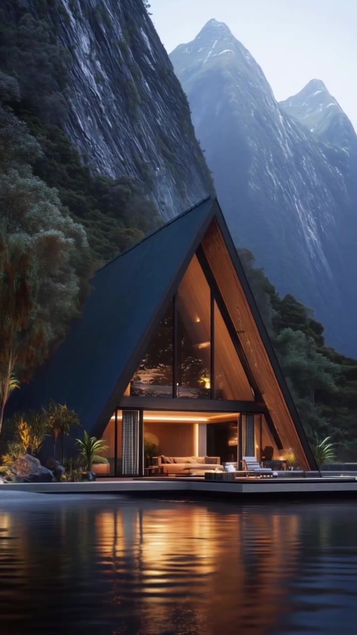 Stunning A-Frame Cabin Interior: Mountain Views & Modern Design